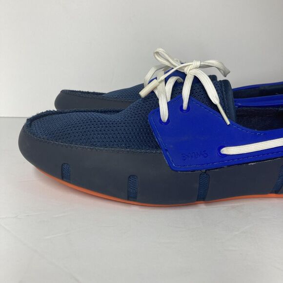 Swims Shoes Mens Size 9 Blue Orange Mesh Lace Up Loafers Water Resistant Comfort - Picture 4 of 15